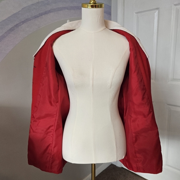 Preston & York Vintage | 8 | Vintage Red & White Long Blazer - Picture 8 of 16